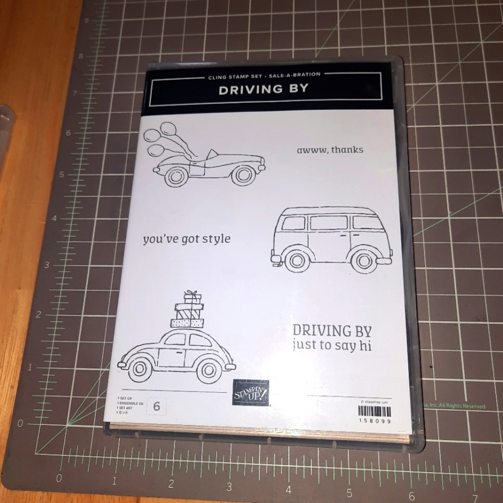 Driving By Rubber cling stamp set NEW